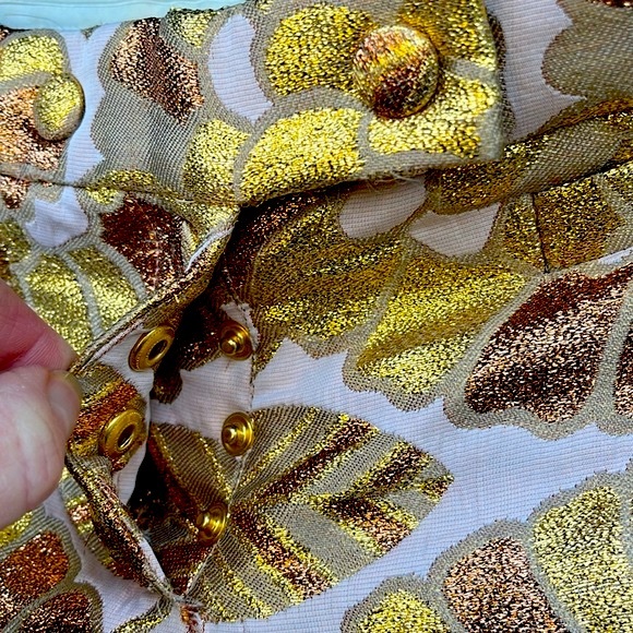 Rochas NWOT Metallic Damasque Pants - Picture 5 of 9